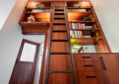 bookshelves with ladder